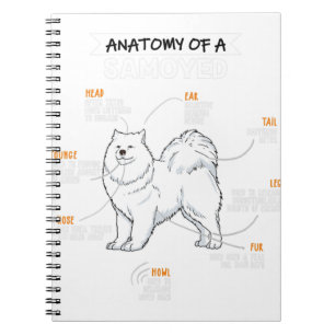 Caderno Espiral Anatomia De Um Cachorro Engraçado Samoyed Dog Dove