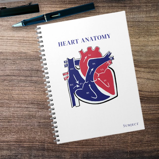 Caderno Espiral Anatomia do Coração- (Heart Anatomy- Notebook )