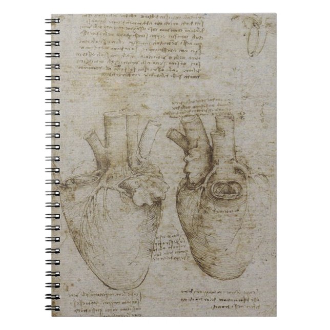 Caderno Espiral Anatomia do coração de da Vinci (Frente)