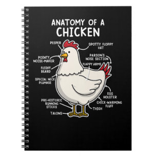Caderno Espiral Anatomia em frango de Fazenda em galinha Gi