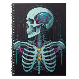 Caderno Espiral Anatomia Skeleton Cyber Art