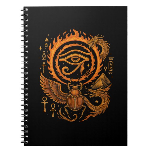 Caderno Espiral Ancient Egypt Esoteric Art Notebook - Horus Eye (Frente)