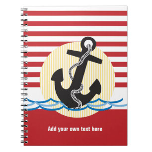 Caderno Espiral Âncora, Sol e Água Náutico