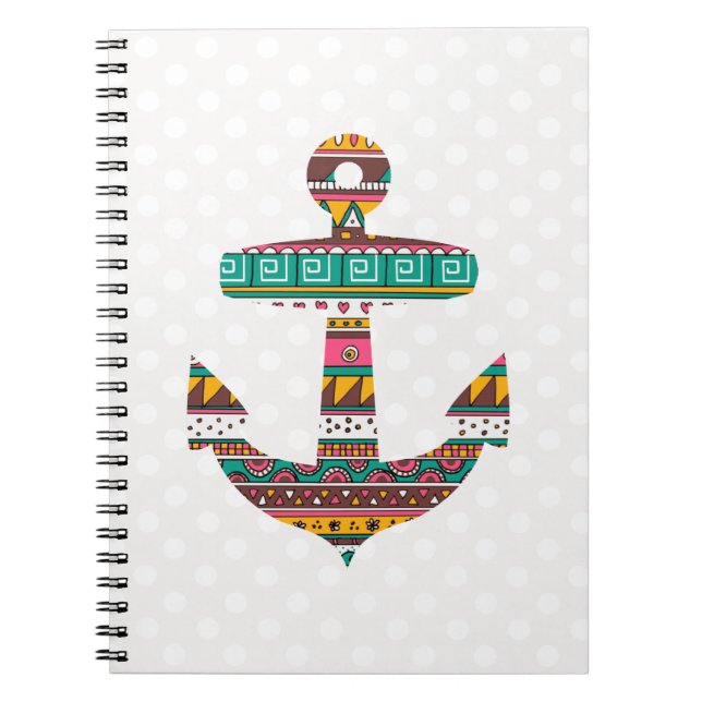 Caderno Espiral Âncora tribal (Frente)