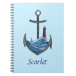 Caderno Espiral Ancoragem e farol personalizável (Versão 3)