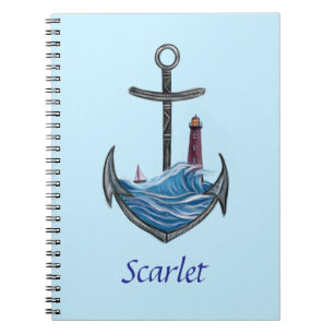 Caderno Espiral Ancoragem e farol personalizável (Versão 3)