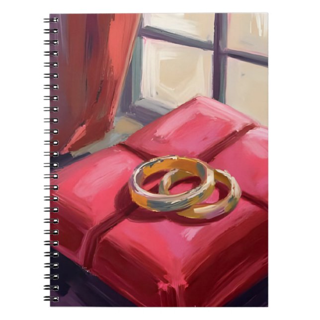 Caderno Espiral Anéis de Noivado Aquarela (Frente)