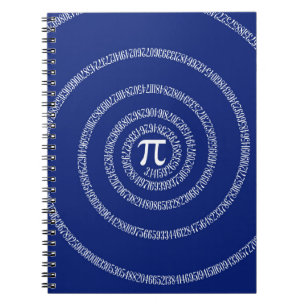 Caderno Espiral Anéis espirais para o Pi em azuis marinhos