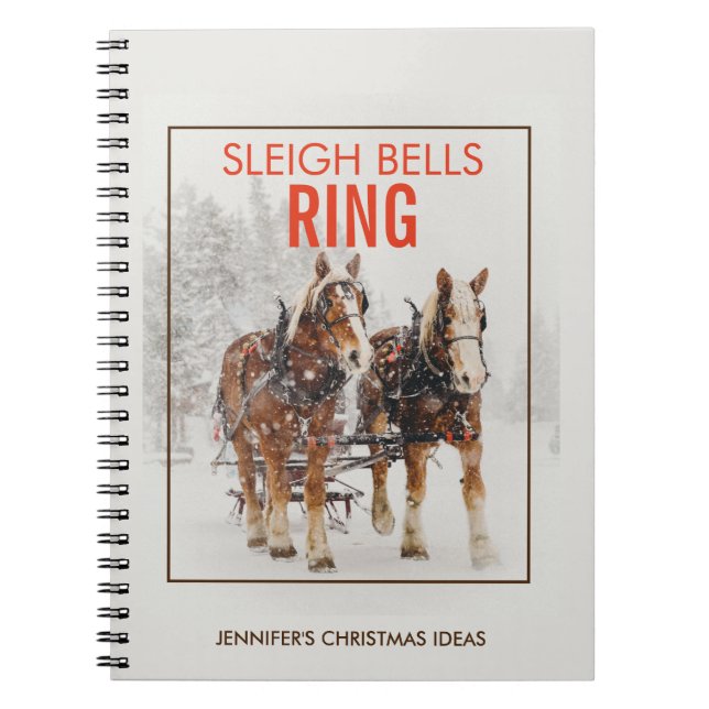 Caderno Espiral Anel Sleigh Belga Equipe de Cavalos (Frente)