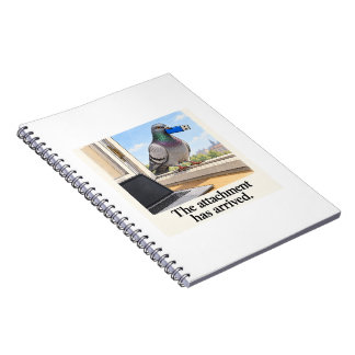 Caderno Espiral Anexo Chegou Pombo Engraçado USB