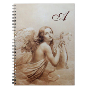 CADERNO ESPIRAL ANGEL JOGANDO LYRA SOBRE AS NUVENS