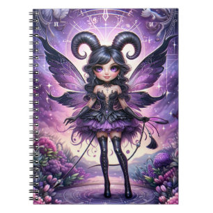Caderno Espiral Angelina Purple Gothic Fairy Escorpião Chifres Zod