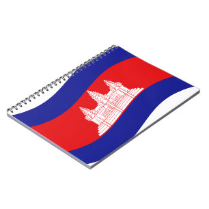 Caderno Espiral Angkor Wat Cambodian Flag Wave