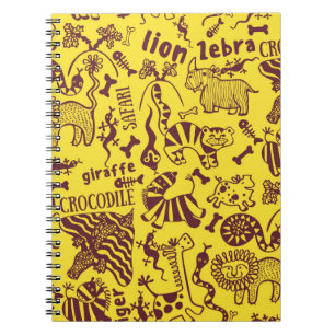 Caderno Espiral Animais Africanos: Padrão Cultural Sem Olhos.