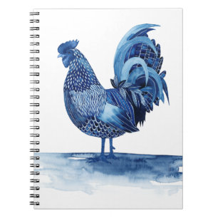 Caderno Espiral Animais Azuis Da Fazenda Cobalt - Galo