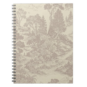 Caderno Espiral Animais da Floresta Toile Florestal Botânica Vinta