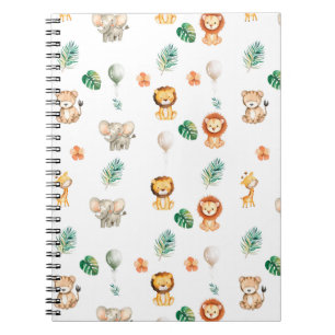 Caderno Espiral Animais da Selva Boho Fofos