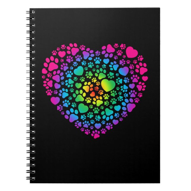 Caderno Espiral Animais de Amor Coração de Pata Bela (Frente)