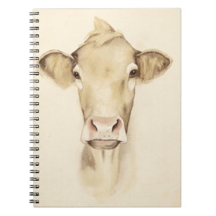 Caderno Espiral Animais de Casca de Aquarela  Vaca