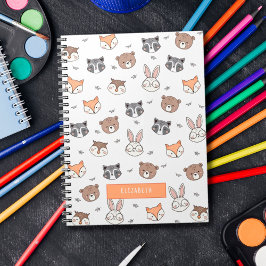 Caderno Espiral Animais de desenho animado fofos para crianças