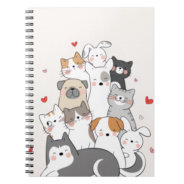 Caderno Espiral Animais de estimação (Frente)