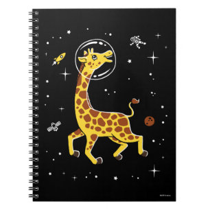 Caderno Espiral Animais do girafa no espaço