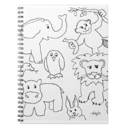 Caderno Espiral Animais do Zoológico para Colorir