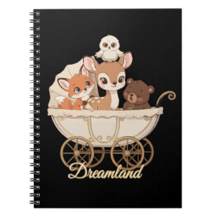 Caderno Espiral Animais Fofos da Floresta do Sonho Raposinha, Ve