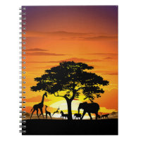 Animais Selvagens no Sunset da savana africana