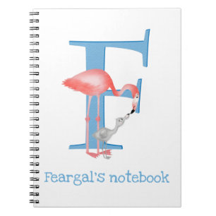 Caderno Espiral Animal ABC F é para flamingo notebook