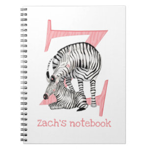 Caderno Espiral Animal ABC Z é para notebook zebra