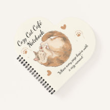 Caderno Espiral Anime Cozy Cat Café