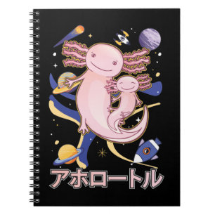Caderno Espiral Anime da Galáxia da Família Axolotl Cute Japonês