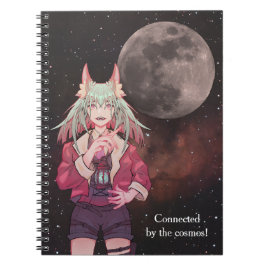 Caderno Espiral Anime, full moon, Nebula