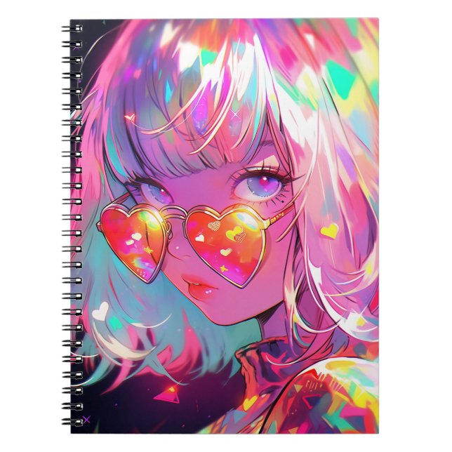 Caderno Espiral Anime Girl Hearts (Frente)