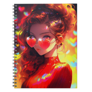 Caderno Espiral Anime Girl Hearts