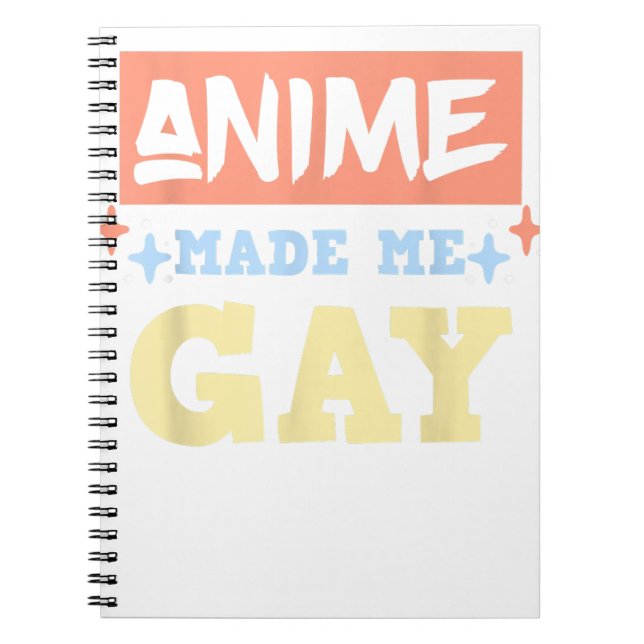 Caderno Espiral Anime Me Fez Gay Engraçado Anime Meme LBTQ Orgulho (Frente)