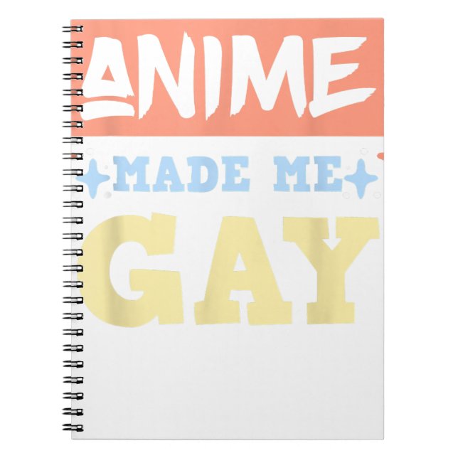 Caderno Espiral Anime Me Fez Gay Engraçado Anime Meme LBTQ Orgulho (Frente)