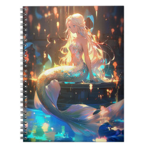 Caderno Espiral Anime Mermaid Girl Fantasy Art