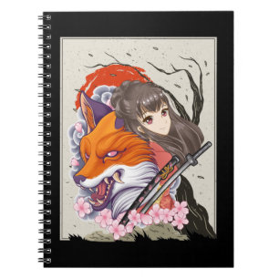 Caderno Espiral Anime Samurai Fox Otaku Japonesa
