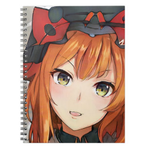 Caderno Espiral Anime vermelha de cabelos vermelhos de gengibre ol