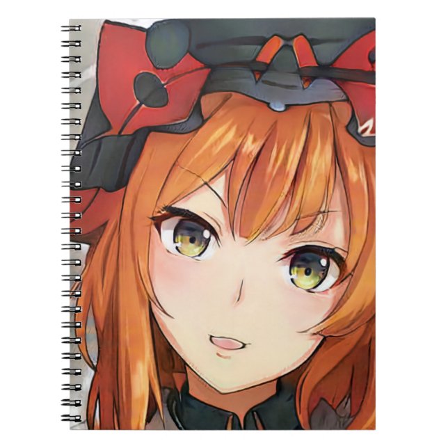 Caderno Espiral Anime vermelha de cabelos vermelhos de gengibre ol (Frente)