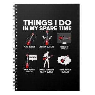 Caderno Espiral Aniversário da Música Guitarrista Viciada por Guit