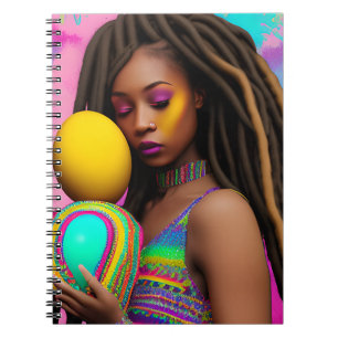 Caderno Espiral Aniversário da Páscoa Melanin Rainbow Primavera Si