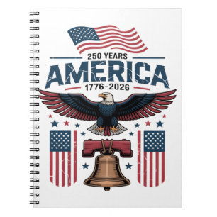Caderno Espiral aniversário de 250 anos da américa