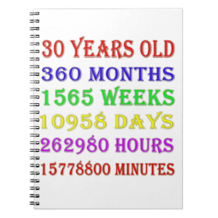 Caderno Espiral aniversário de 30 anos Milestones