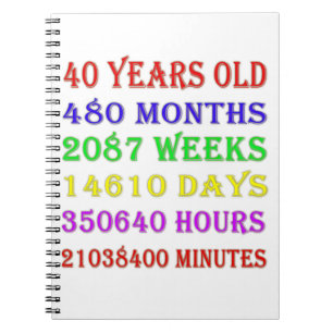 Caderno Espiral aniversário de 40 anos