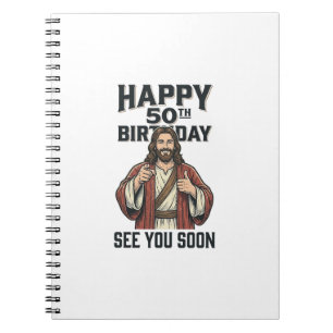 Caderno Espiral Aniversário de 50 anos Vejo Você Em Breve Design d