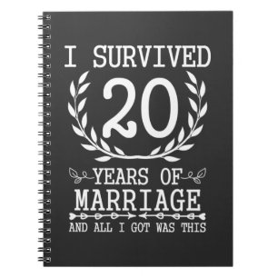 Caderno Espiral Aniversário de Casamento de 20 de Esposa para Mar