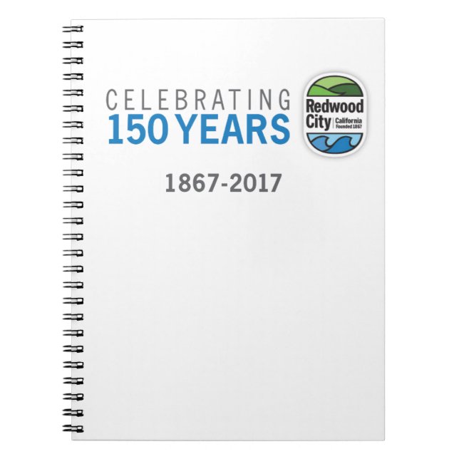Caderno Espiral Aniversário de Redwood City 150th (Frente)